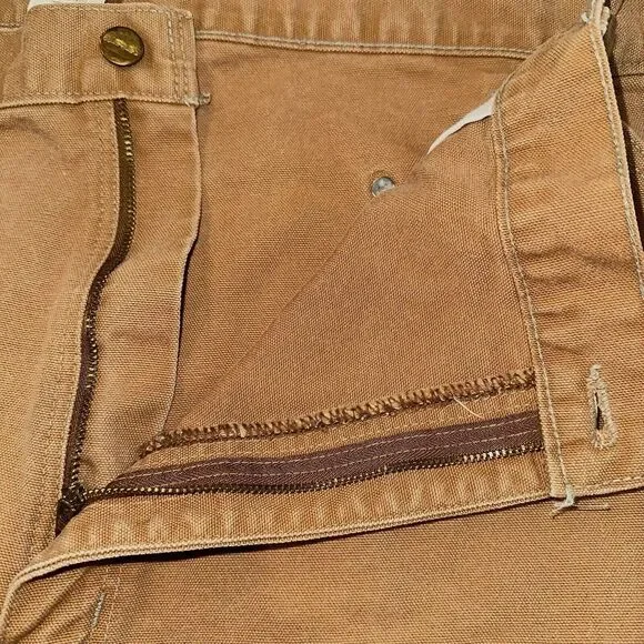 Vintage Carhartt‎ B01 BRN Brown Double Knee Work Wear Pants Mens 42(40)X32